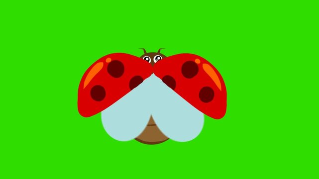 Cute Beetle Flapping Wings Seamless Loop