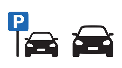 "Car parking lot signpost icons flat minimalist style template" © DXD RAKIIB