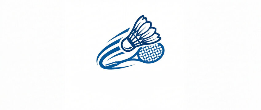  simple badminton logo in white background