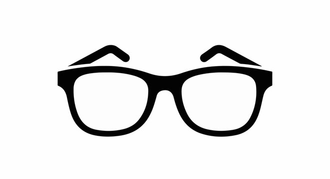 Black framed eyeglasses with clear lenses on a white background
