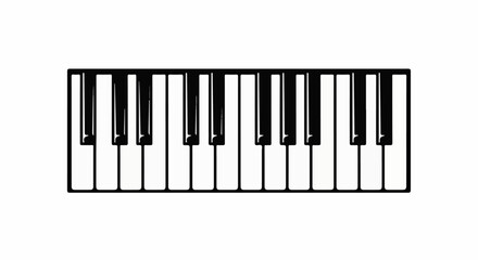 Fototapeta premium Black and white depiction of a section of piano keys