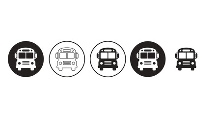 Fototapeta premium bus icons in flat black and white
