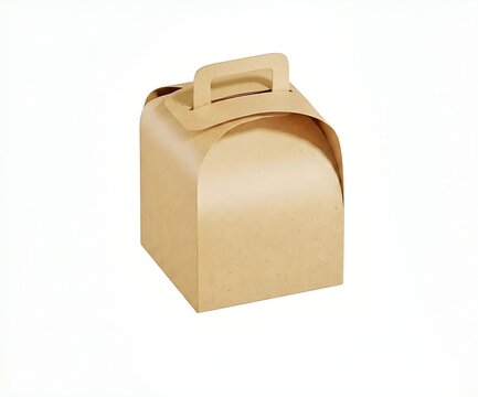 Blank kraft brown paper pastry gable box mockup isolated on white background