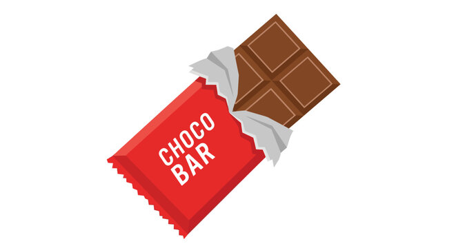 chocolate bar with red wrapper vector illustration