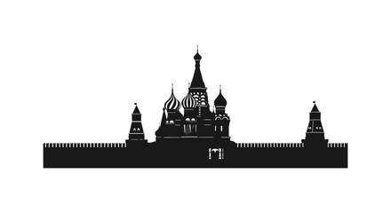 Fototapeta premium Saint Basils Cathedral silhouette Moscow Russia.