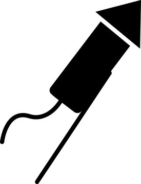 Black bottle rocket firework illustration