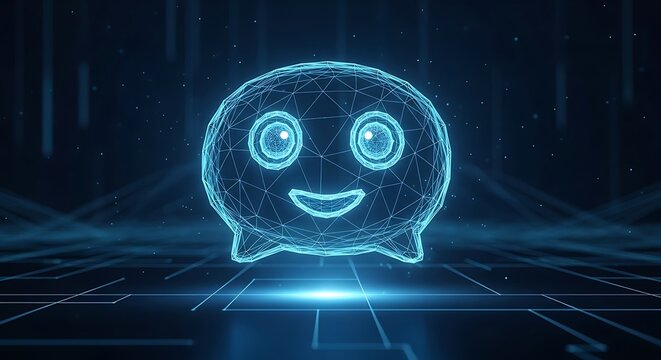 Digital communication glowing bubble icon futuristic network with communication technology connection internet particle