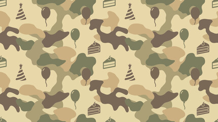 Desert Camouflage Birthday Party Background Texture © Bima