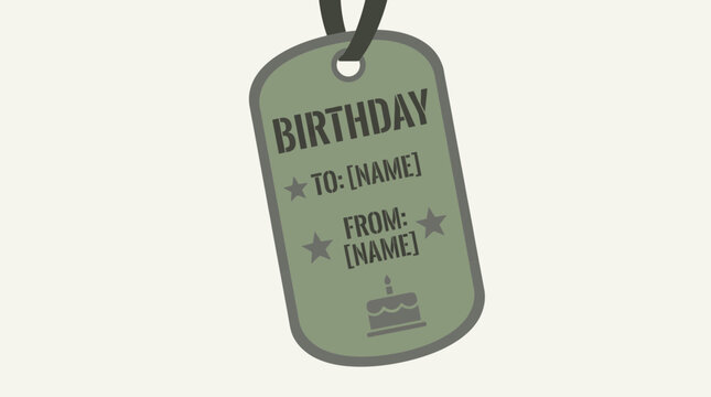Military Dog Tag Birthday Gift Tag Template
