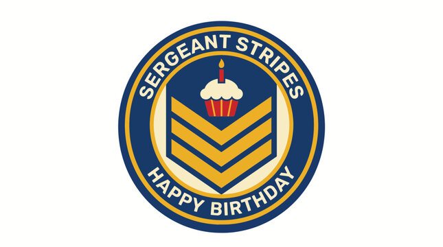 Sergeant Stripes Birthday Rank Patch Design