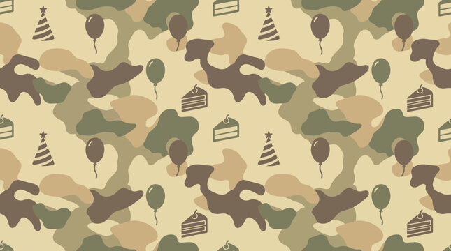 Desert Camouflage Birthday Party Background Texture