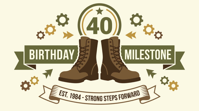 Combat Boots Birthday Milestone Graphic