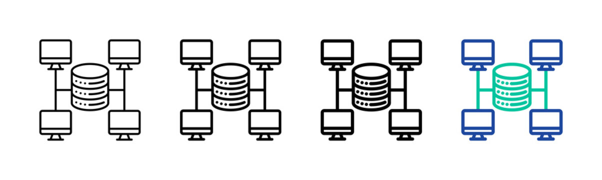 Data Architecture Icon Collection Different Style Outline