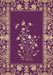 wedding card design, paisley floral pattern , India  © SIRIUS*