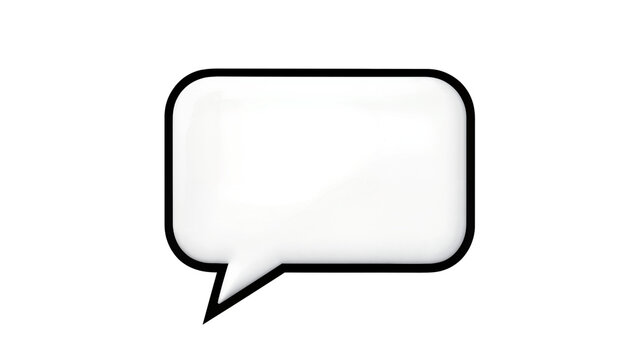 Empty white speech bubble with black outline