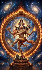 Obraz premium Divine Cosmic Nataraja Vertical Art