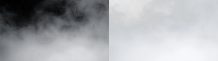 Fototapeta premium Clouds fill the sky above mountains in a remote area during the day with shades of gray blending together, PNG with a light overlay