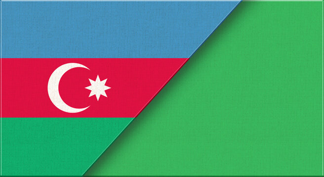 3D illustration. Azerbaijani and Libyan flags. Azerbaijani-Libyan relations