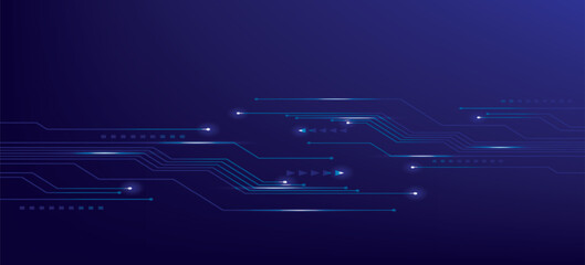 Modern hi tech digital connect with electronic circuit board. Communication, network connection, science and technology concept background. Vector illustration. © bayu