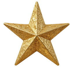Fototapeta premium Gold Star Decoration Isolated on Transparent Background