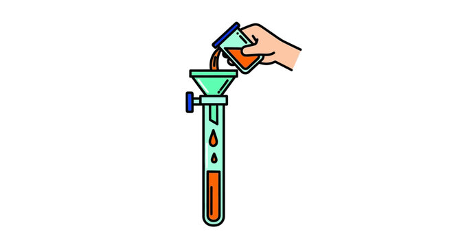 Precise chemical titration with b&uuml;rette in laboratory setting