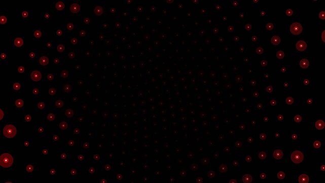Red LED Light Array Glowing and Flickering in Spherical Pattern for Stage Backdrop or Music Video