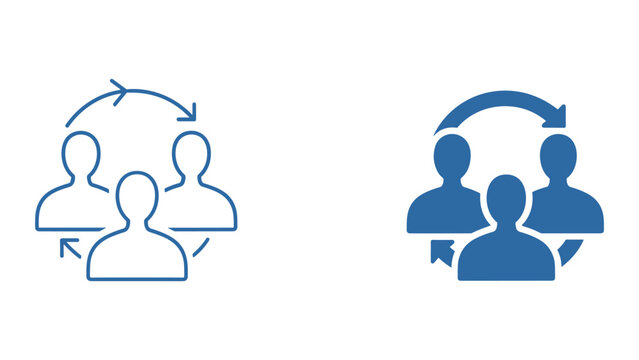 Continuous team workflow and iterative process cycle with people icons in a professional vector illustration for agile development and business management concepts