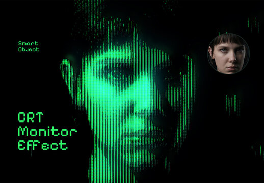 CRT Monitor Photo Effect