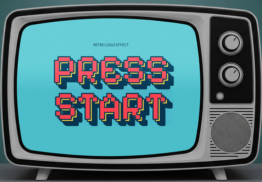 Retro CRT Television Logo Effect Template