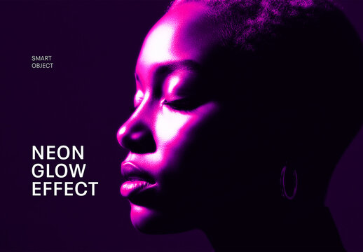 Neon Light Glow Portrait Photo Effect