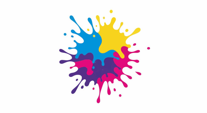 Colorful paint splashes exploding outwards in a vibrant display