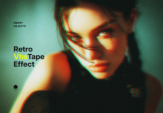 Retro Tape Photo Effect &ndash; VHS for Album Cover & Social Media (PSD)
