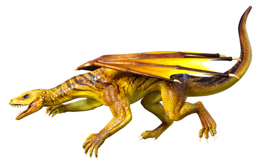 Fototapeta premium 3D Rendering Fairy Tale Dragon on White
