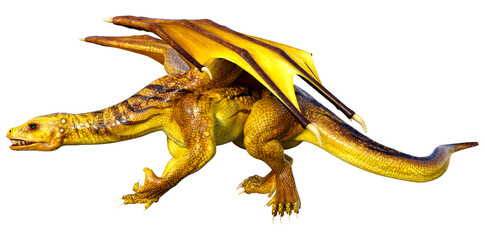 Fototapeta premium 3D Rendering Fairy Tale Dragon on White