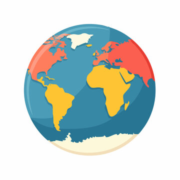 Stylized Globe with Continents in Bright Colors