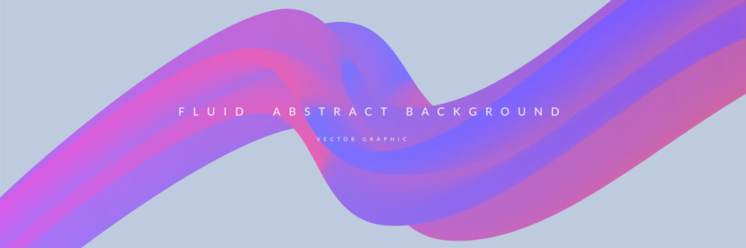 3d Gradient Shape. Beautiful Abstract Liquid Fluid Background. Color Design For Creative Bg. Dynamic Digital Flow In A Modern Colourful Vector Curve. Blue And Purple 3d Gradient Shape.