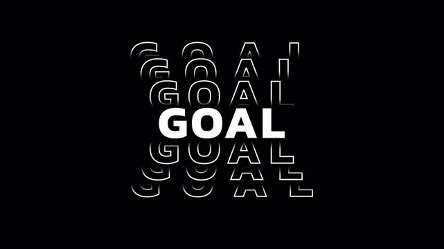 goal text animation, football score title, sports typography, soccer goal effect, dynamic motion graphics