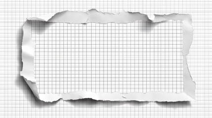 Fototapeta premium Torn grid paper tape mockup Crumpled squared noteb bbfdccfdbbdf digital illustration graphic image for commercial design projects presentations market