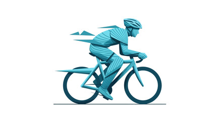 Fototapeta premium Cyclist Riding Bicycle with Speed Lines - Dynamic Sport Illustration