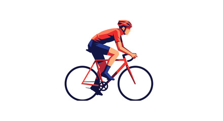 Fototapeta premium Cyclist Riding Bicycle, Sport, Healthy Lifestyle, Outdoor Activity, Minimalist Illustration