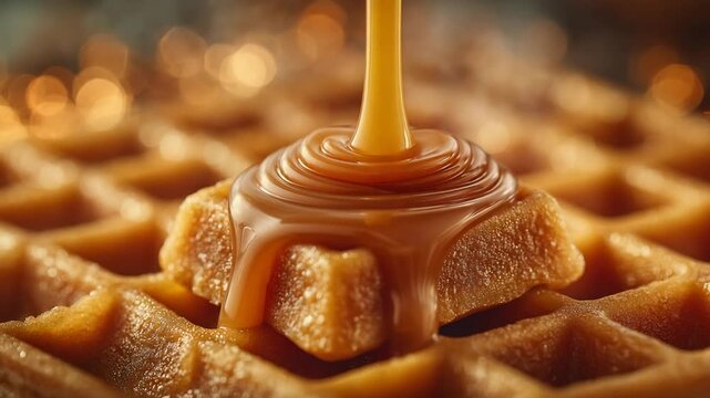 waffles with honey and sugar
