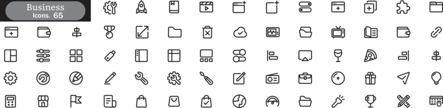 Business Icons. Finance icon. Web icons collection vector. basic smartphone icons set,  
