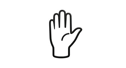 Fototapeta premium Open palm human hand gesture icon