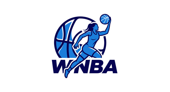 WNBA Logo Featuring A Basketball Player In Play Displaying Dynamic Action and Strength