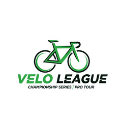 Fototapeta premium Velo League Championship Series Logo: Dynamic Green Bicycle Emblazonment for Athletic Sport Events