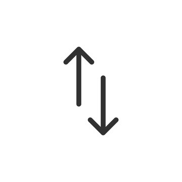 Arrows up and down, linear style icon. Vertical movement and exchange. Editable stroke width