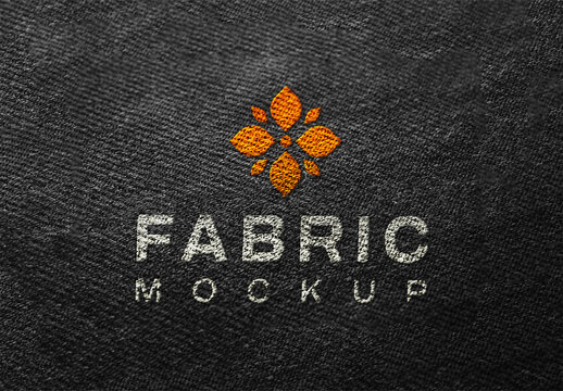 Debossed Fabric Logo Mockup on Textile Surface