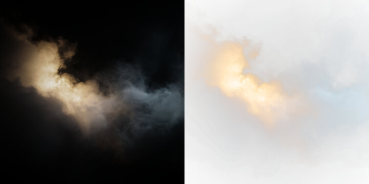 Cloud formation with soft light and mixture of colors in the sky during late afternoon, PNG with a light overlay