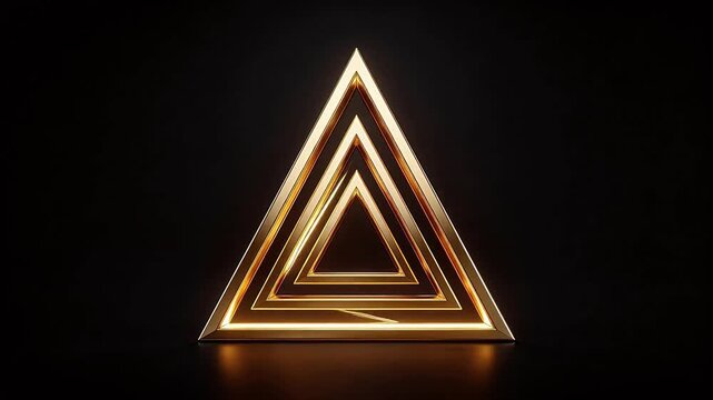 Golden Triangles on Black Background