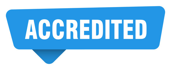 Fototapeta premium accredited sticker. accredited blue sign isolated on transpatent background